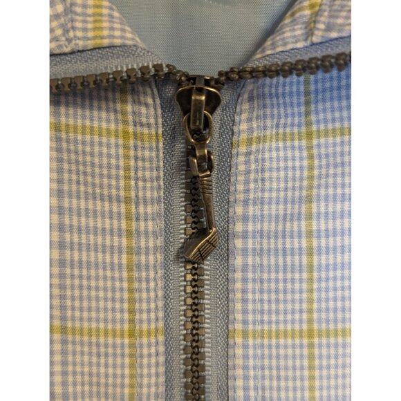 Vintage Line Up Golf Jacket XL Blue Plaid Zip-Up Golf Club Zipper Pull - Picture 3 of 7